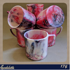 Bandalasta 174 Mug - 3/4 Pint - red and black marble