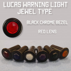 Warning Light Jewel - Red Lens, Black Bezel