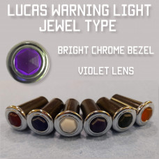 Warning Light Jewel - Violet Lens, Chrome Bezel
