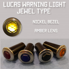 Warning Light Jewel - Amber Lens, Nickel Bezel