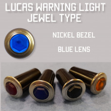 Warning Light Jewel - Blue Lens, Nickel Bezel